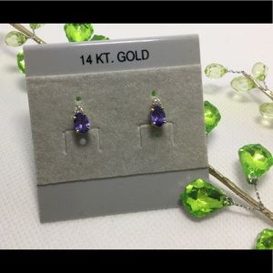 14K Tanzanite and Diamond Earrings
